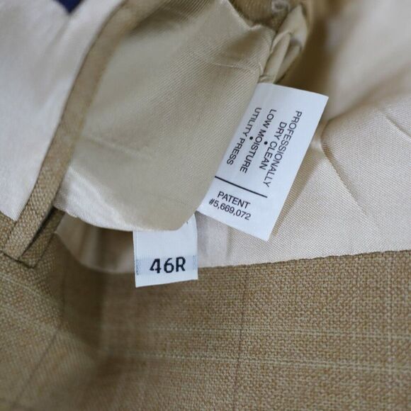 Hart Schaffner Marx Tan Basketweave Windowpane Sport Coat / Blazer 44L 2 Button‎ - Picture 9 of 13